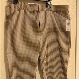 GAP Factory Women's Checkered Chinos - Black and Tan